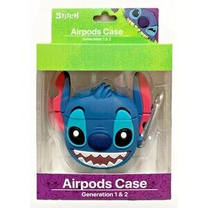 Disney STITCH Airpods Generations 1 and 2 Silicone Protective Storage Case Gift